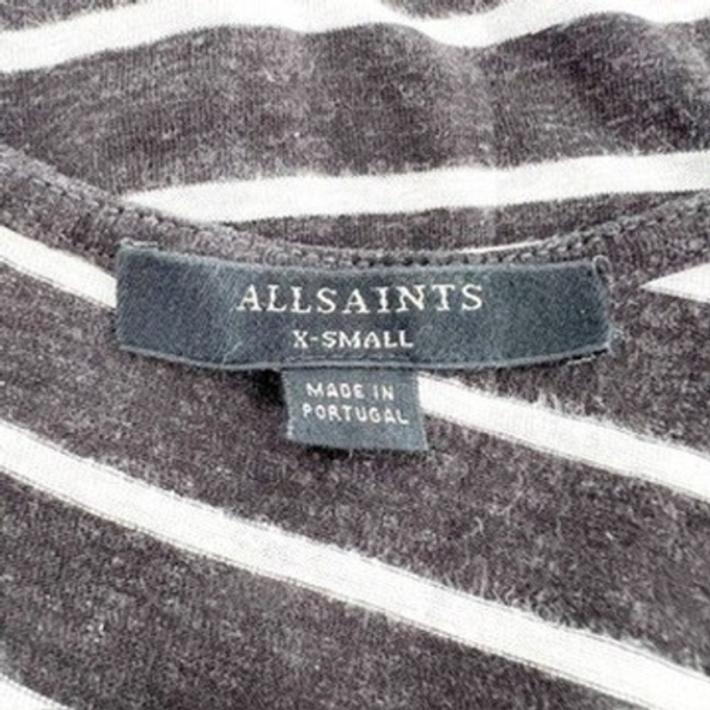 ALLSAINTS Women's Striped Sleeveless Wrap Maxi Dress‎ X-Small Black White - Picture 3 of 3